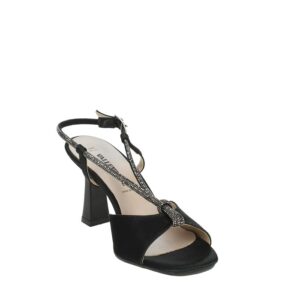 Sandalo Valleverde 28463 Nero con strass